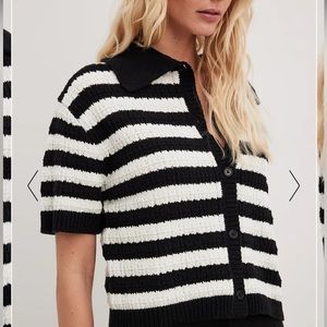 Black & White Cropped Sweater